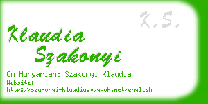 klaudia szakonyi business card